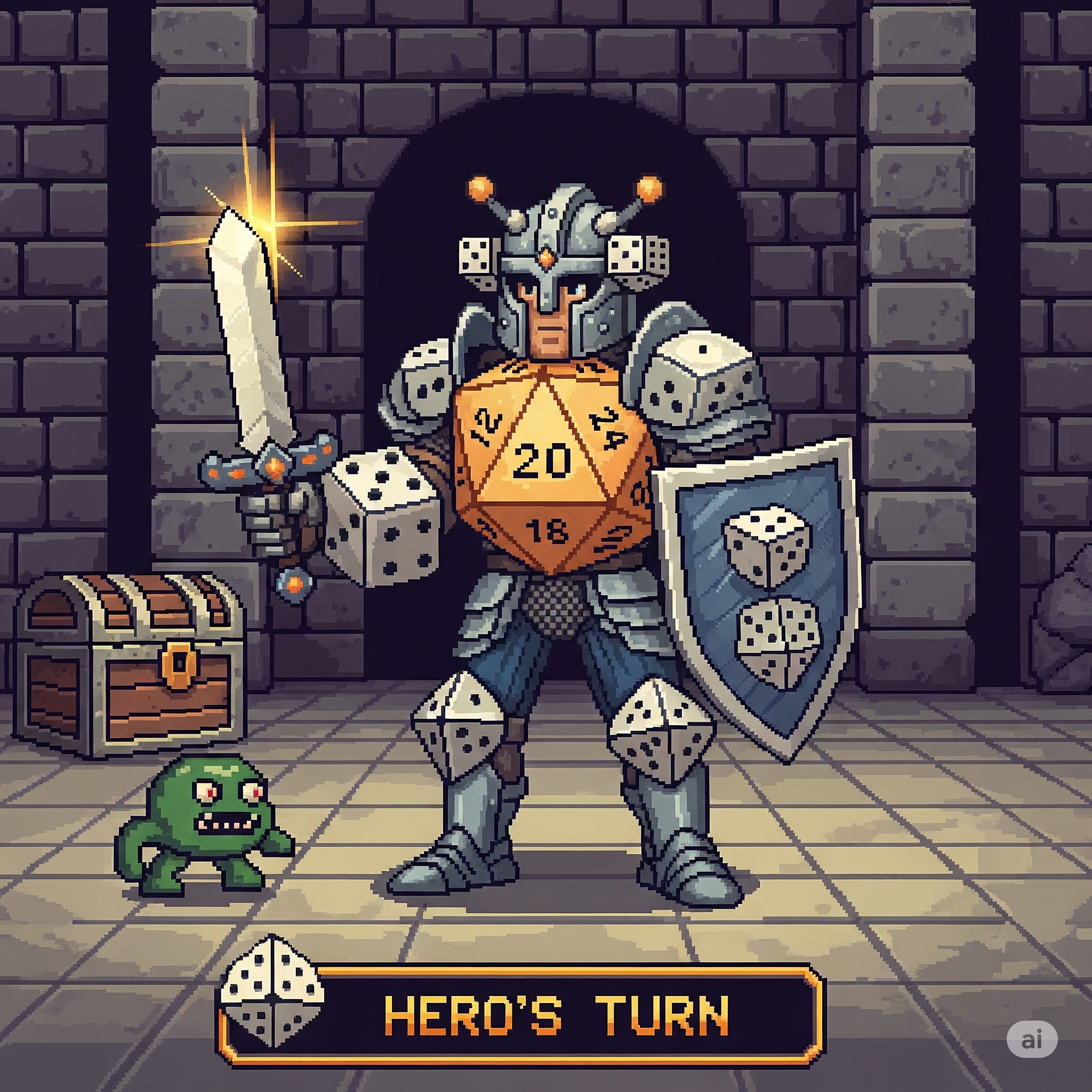 サイコロ勇者のドット絵